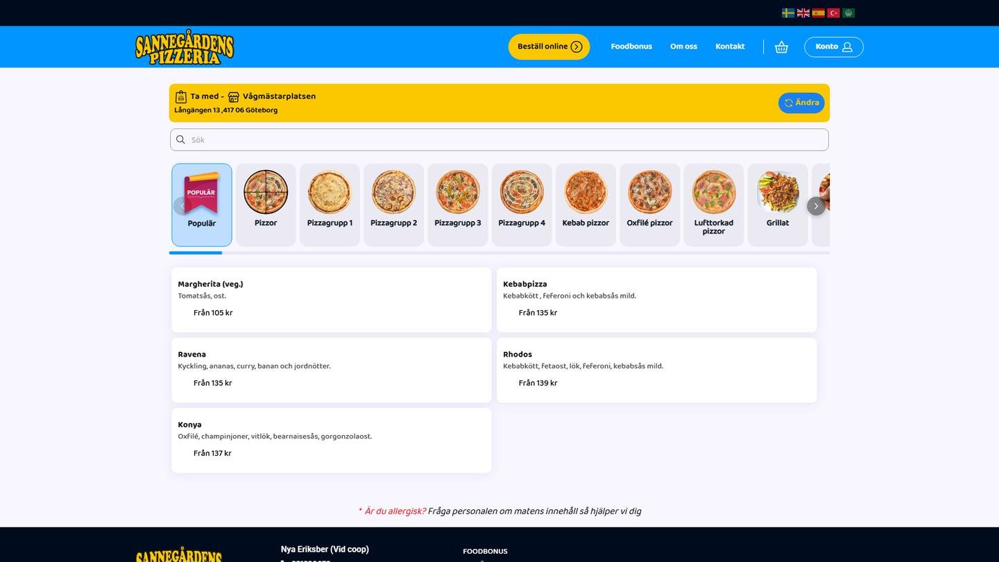 Sannegårdens Pizzeria - Vågmästarplatsen